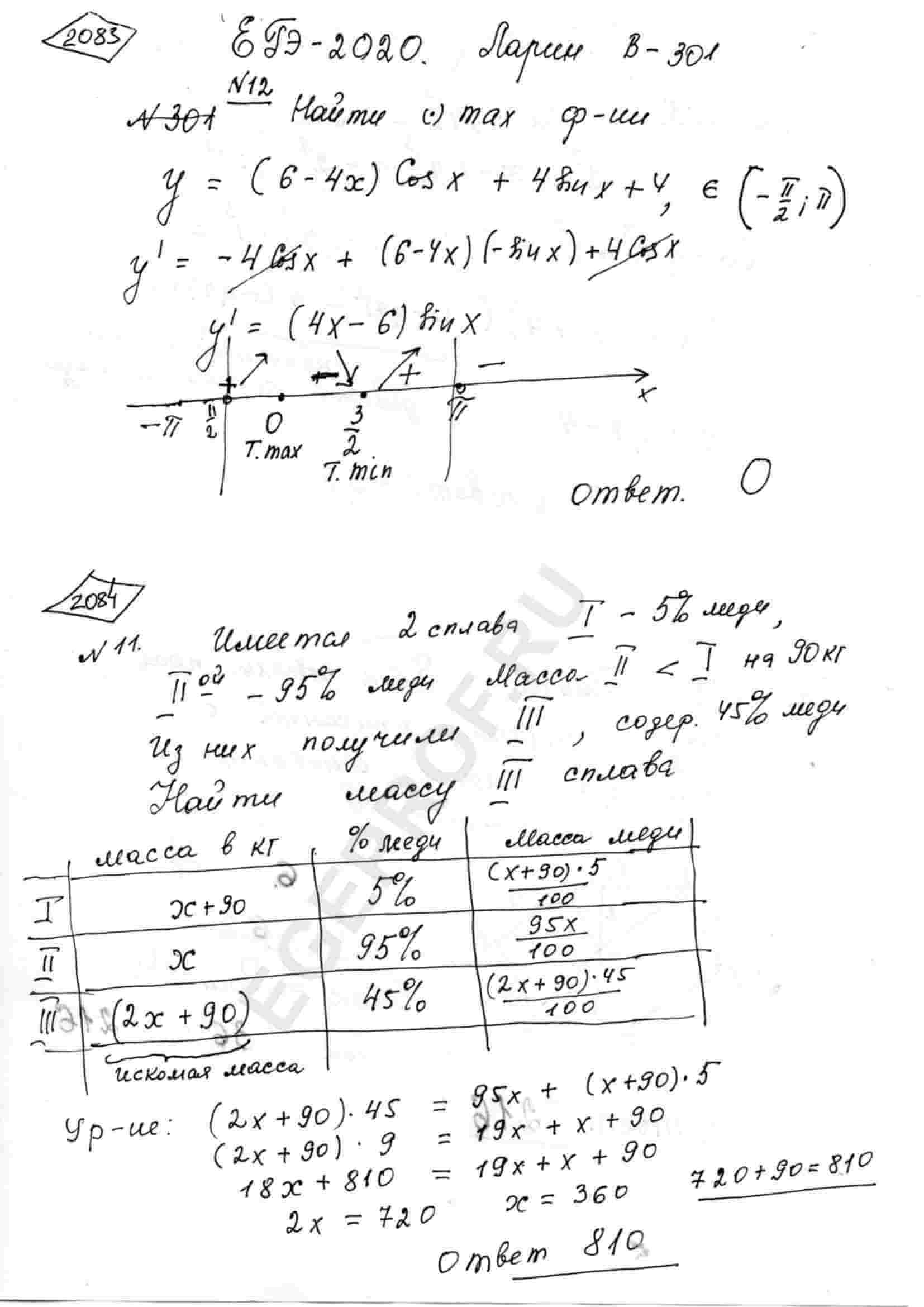 Найдите точку максимума функции y 9x2 x3