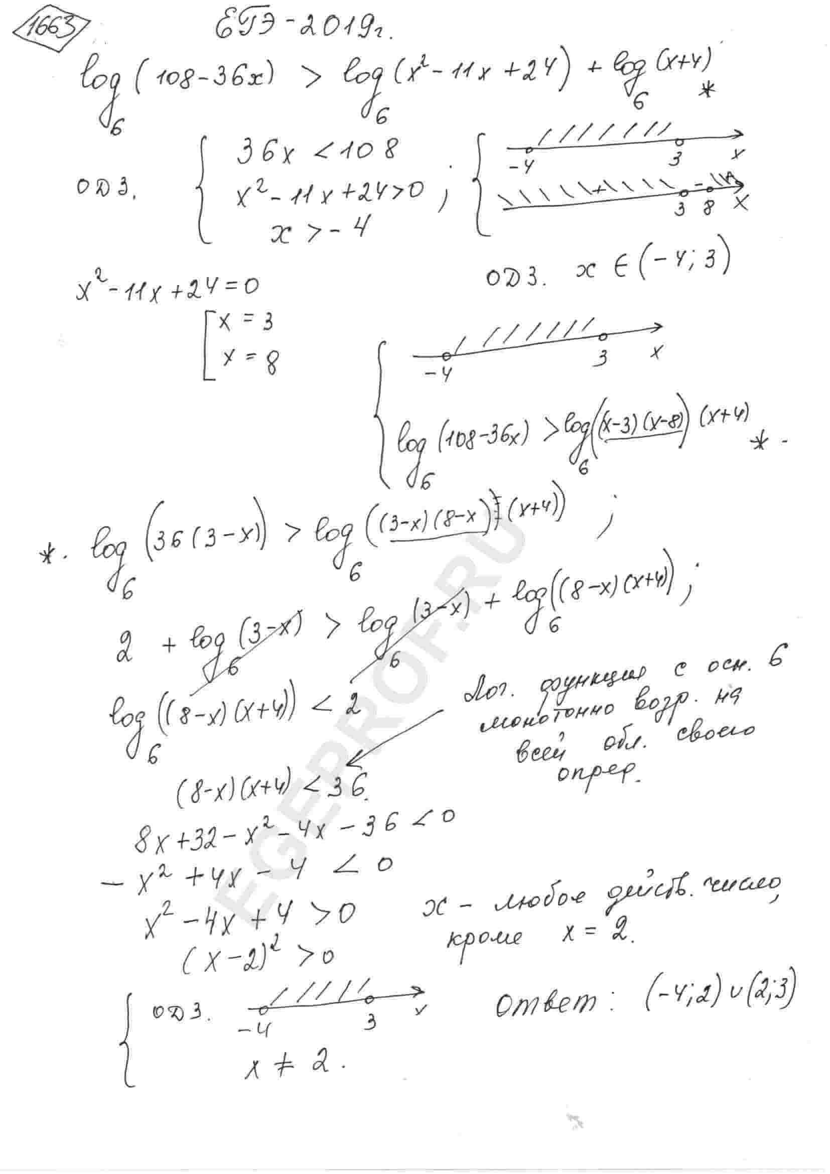 Решить неравенство log_{6}(108-36x) > log_{6}(x^2-11x+24)+log_{6}(x+4)