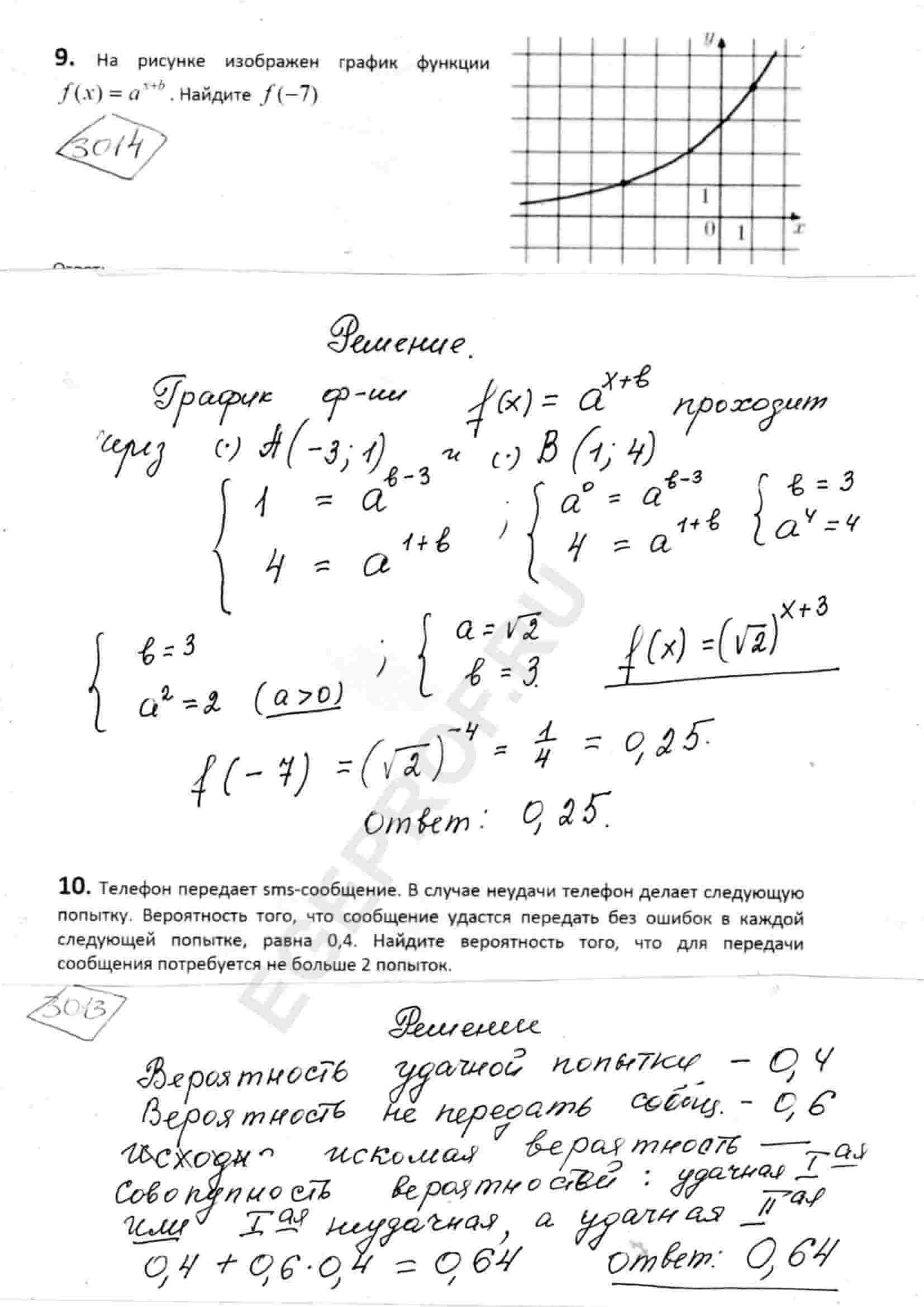 На рисунке изображен график функции f(x)=a^(x+b). Найдите f(-7)