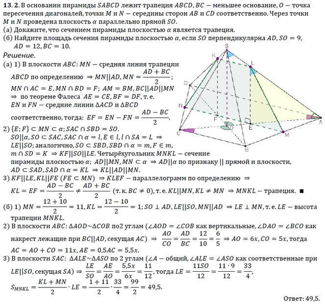 Основание пирамиды sabcd ромб